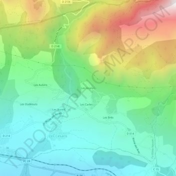 Mappa topografica Les Granes, altitudine, rilievo