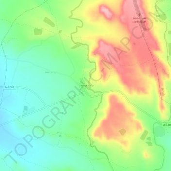 Mappa topografica Valcarca, altitudine, rilievo
