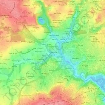 Mappa topografica La Villeneuve, altitudine, rilievo
