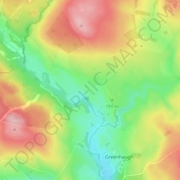 Mappa topografica Gatehouse, altitudine, rilievo