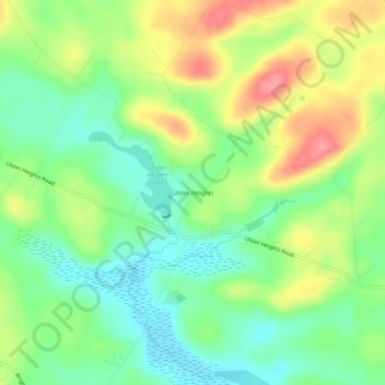 Mappa topografica Ulster Heights, altitudine, rilievo