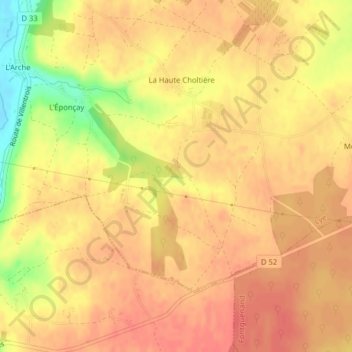 Mappa topografica La Vallée, altitudine, rilievo