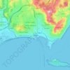 Mappa topografica Cannes, altitudine, rilievo