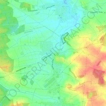 Mappa topografica Waldmössingen, altitudine, rilievo