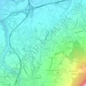 Mappa topografica La Forge, altitudine, rilievo