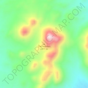 Mappa topografica The Needles, altitudine, rilievo