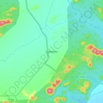 Mappa topografica Satlasana, altitudine, rilievo