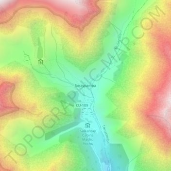 Mappa topografica Soraypampa, altitudine, rilievo