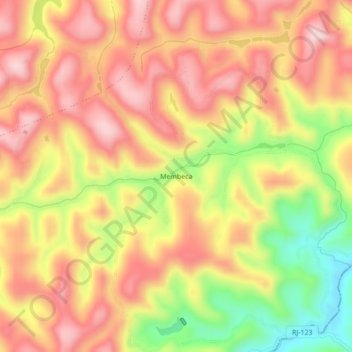 Mappa topografica Membeca, altitudine, rilievo