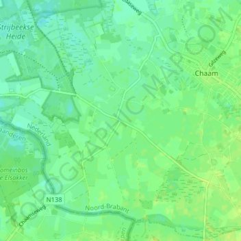 Mappa topografica Chaamdijk, altitudine, rilievo
