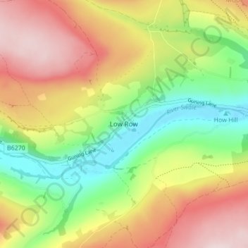 Mappa topografica Low Row, altitudine, rilievo