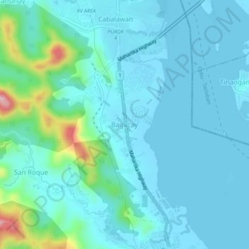 Mappa topografica Bagacay, altitudine, rilievo