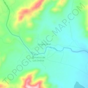 Mappa topografica Guayacanal, altitudine, rilievo