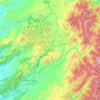 Mappa topografica Abbottabad, altitudine, rilievo