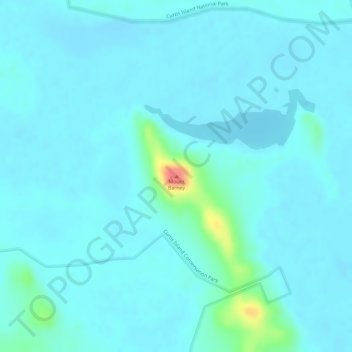 Mappa topografica Mount Barney, altitudine, rilievo