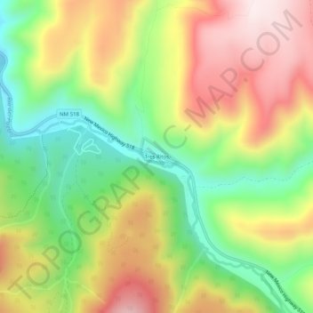 Mappa topografica Tres Ritos, altitudine, rilievo
