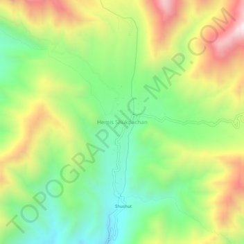 Mappa topografica Hemis Shukpachan, altitudine, rilievo