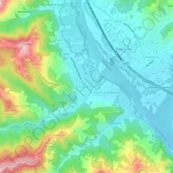 Mappa topografica Piano di Follo, altitudine, rilievo