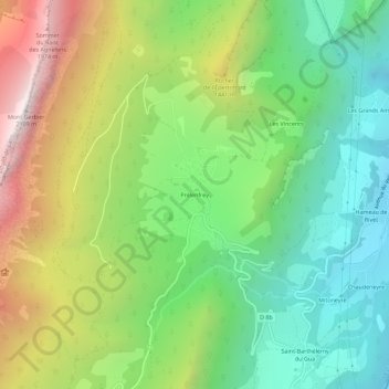Mappa topografica Prélenfrey, altitudine, rilievo