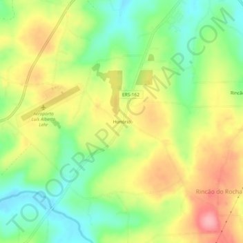 Mappa topografica Honório, altitudine, rilievo
