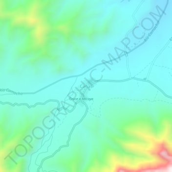Mappa topografica Cañas, altitudine, rilievo