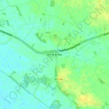 Mappa topografica Mere Brow, altitudine, rilievo