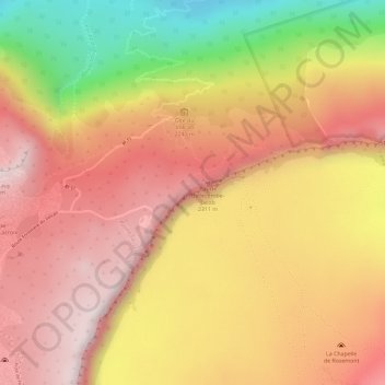 Mappa topografica Pas de Bellecombe, altitudine, rilievo