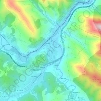 Mappa topografica Sodupe, altitudine, rilievo