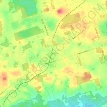 Mappa topografica Goodwood, altitudine, rilievo