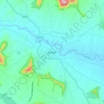 Mappa topografica Junnar, altitudine, rilievo