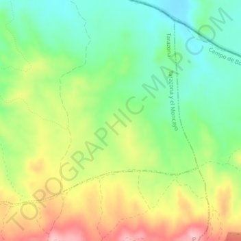 Mappa topografica El Espartal, altitudine, rilievo