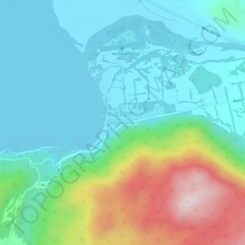 Mappa topografica Choshuenco, altitudine, rilievo