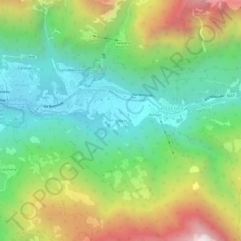 Mappa topografica Scilano, altitudine, rilievo