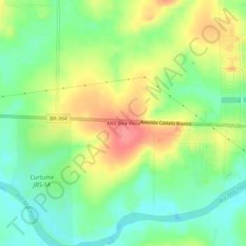 Mappa topografica Alto Boa Vista, altitudine, rilievo