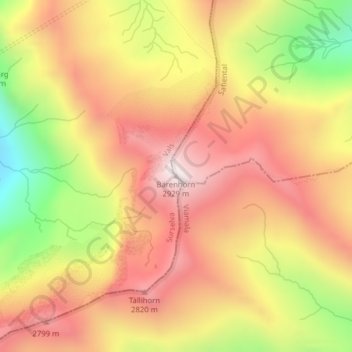 Mappa topografica Bärenhorn, altitudine, rilievo