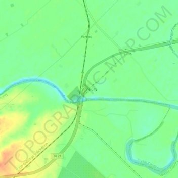 Mappa topografica Stone City, altitudine, rilievo