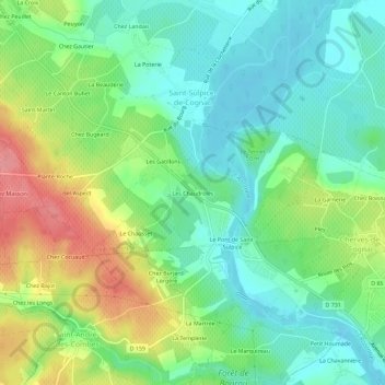 Mappa topografica Les Chaudroles, altitudine, rilievo