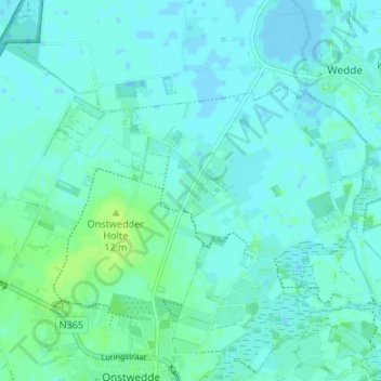 Mappa topografica Holte, altitudine, rilievo