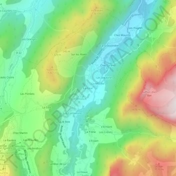 Mappa topografica La Cour, altitudine, rilievo