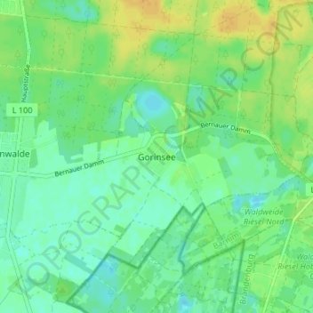 Mappa topografica Gorinsee, altitudine, rilievo