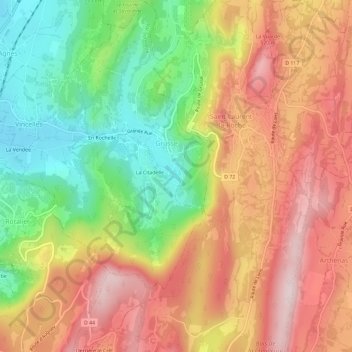 Mappa topografica La Doye, altitudine, rilievo