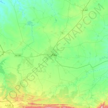 Mappa topografica Chakwal, altitudine, rilievo