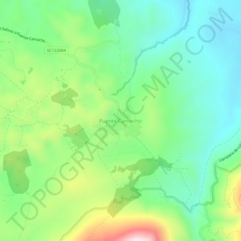 Mappa topografica Fuente Camacho, altitudine, rilievo
