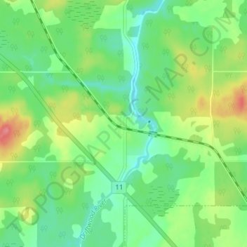 Mappa topografica Monteith, altitudine, rilievo