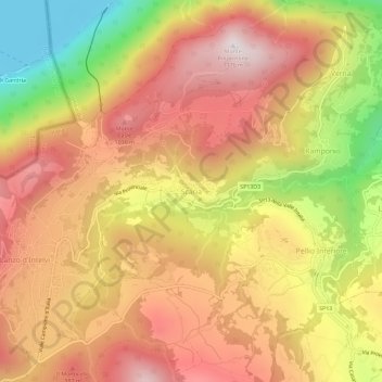 Mappa topografica Scaria, altitudine, rilievo
