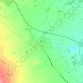 Mappa topografica La Aljorra, altitudine, rilievo