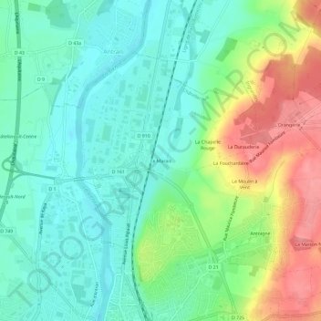 Mappa topografica Le Marais, altitudine, rilievo