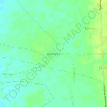 Mappa topografica Bhasariya, altitudine, rilievo