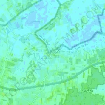 Mappa topografica Overslag, altitudine, rilievo