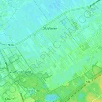 Mappa topografica Bovenstreek, altitudine, rilievo